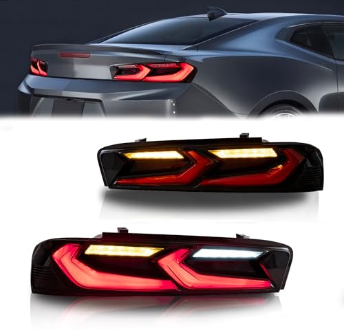 VLAND Rückleuchten kompatibel für Camaro LS, LT, RS, SS, ZL1 2016-2018, passend für EU-Modell [Keine Rückfahrlichtfunktion], Kein E-Prüfzeichen, 1 Satz - Rot