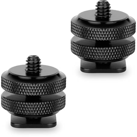 Iruihoo Kamera Blitzschuh Adapter 2 Stück,Stativgewinde für Blitzschuh,1/4 Zoll Gewinde,für Stativgewinde auf Blitzschuh Mikrofone Audiorecorder Stativanschluss Schwarz