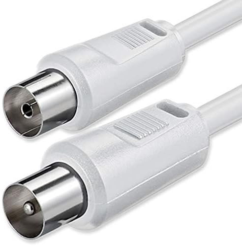 TECHZOCO Cable coaxial macho-hembra, señal 70dB, HDTV, DVB-T2/C/S, decodificador, radio, 75 Ohm, para televisión, TDT, satélite, compatible con Smart TV y equipos de audio,15 Metros, Blanco