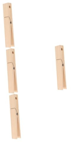 OKUMEYR 4pièces Pince à Linge Bois Géante Support De Serviette Pratique pour Salle De Bain Accroche-Tout pour Serviettes Et Vêtements Style Rustique