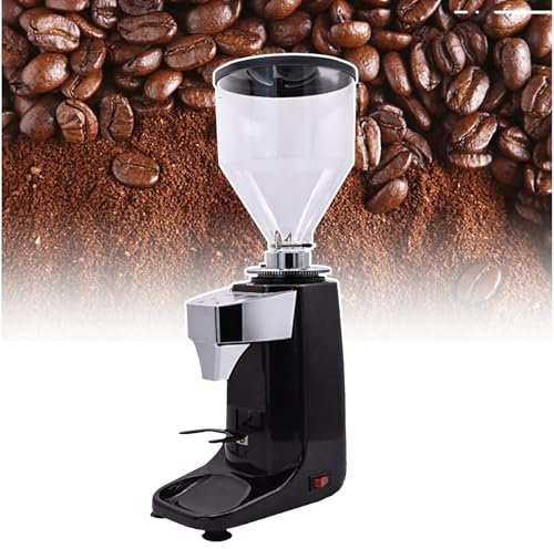 ZYJIX Commercial Coffee Bean Grinder, Industrial Cafe Mill Electric Espresso Coffee Grinder, Cryogenic Grinding, Intelligent Temperature Display, Black