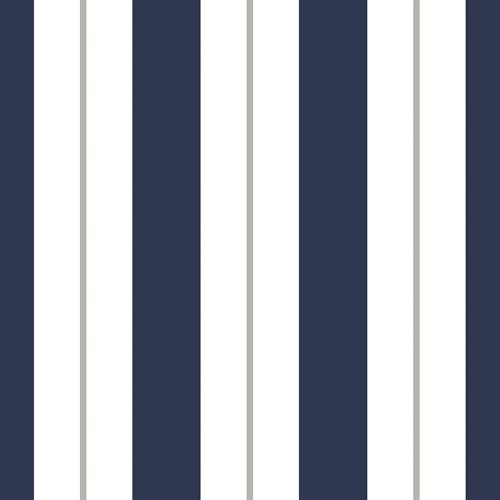 KT·EXCLUSIVE WALL FASHION Vliestapeten | Kinderzimmertapeten, Streifentapeten | 10,05x0,52 m | Colorful Stripes (Weiß-Blau)