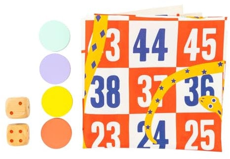 TP Toys Giant Snakes Age 3+ & Ladders Outdoor Game for Kids Ages 3+ Fun 2-4 Player Jumbo Board Game with Wooden Counters & Dice for Indoor or Outdoor Play