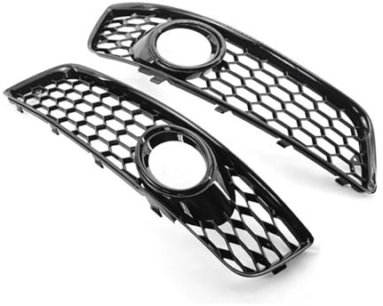 1 par del parachoques delantero de la parrilla de la luz de la luz delantera compatible for Audi A3 8P 2009-2013 8P0807682D Lámpara antiniebla cubierta de rejilla de panal