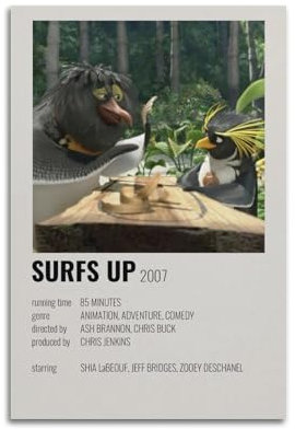 TEWRGEU Poster Surfs Up auf Leinwand, ästhetisches Cover, Poster, Vintage-Gemälde für Zimmer, 30 x 45 cm, ungerahmter Stil