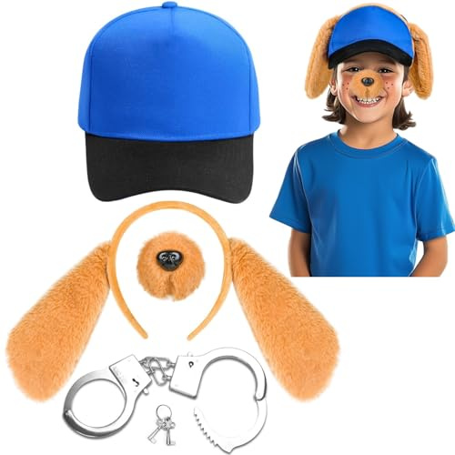 iZoeL Karneval Hundekostüm Erwachsene Teenager Hundeohren Hundemütze Hundenase Hunde Outfit Accessorie, Karneval Fasching Cosplay Mottoparty Kostüm Party favor