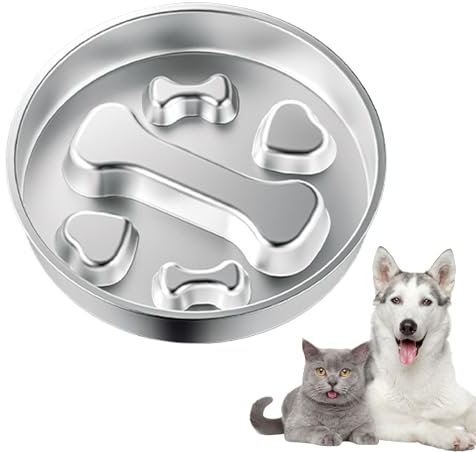 Bol Mange-Lent pour Chien | Gamelle Anti-Glouton pour Ralentir la Nourriture | INOX Antidérapant avec Interactive Prévenant L'Étouffement pour Éducation des Chiots