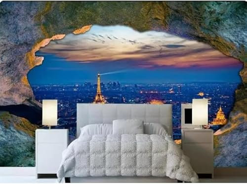 Höhle Stadtarchitektur Kunst 3D Tapeten Tapete Luxus Home Esszimmer Fototapete Effekt Wohnzimmer Schlafzimmer Kinderzimmer-250cm×170cm