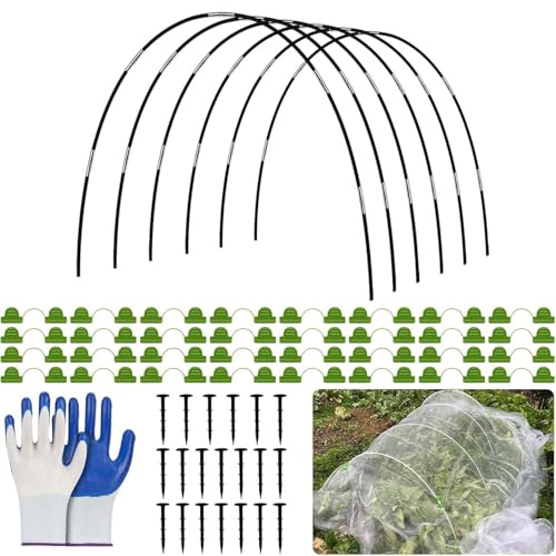 LINDADECOR 30pcs Plant Cover Hoops Tunnel Kit, Greenhouse Hoops for Raised Beds, Greenhouse Hoops Grow Tunnel, Garden Plant Protection Hoops for Outdoor Plant Vegetable Netting Raised Beds