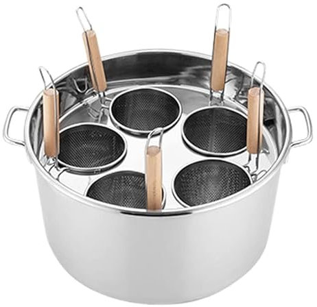 Stainless Steel Noodle Pot - Multifunctional Kitchen Boiler with Divider & Colander Strainer for Home & Restaurant Cooking, Ideal for Pasta, Rice & Soup Preparation