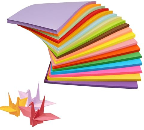 200 Sheets Coloured Paper, A4 70gsm Double-Sided Origami Paper, 20 Assorted Colours for School Projects, Children's Art, Crafts and DIY, 297 x 210 mm