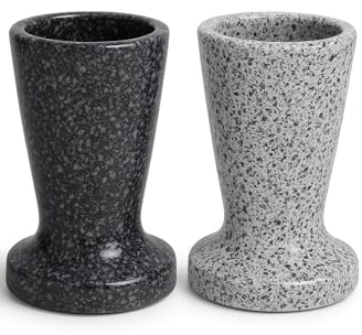 Jarrón Copa florero Cementerio símil mármol esmaltado Robusto, Base Pesada para Evitar VUELCOS (Gris Claro, 31 CMS)