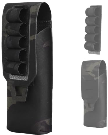 MOLLE Tasche Tattiche per Cartucce, con Caricatore di Fucile a Canna Liscia | Taglio al laser, chiusura elastica, 5 cartucce calibro 12, per 5,56 mm, per cintura da caccia, zaino