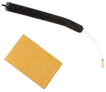 Neustanlo Kit Brosse Longue pour radiateur avec Tige INOX, Gaine Plastique,Poils de chèvre, serpillière pour poussières Orange 120 cm