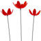SUNPLAY Sonnenfänger Seerose in ROT, 3 Stück zu je 15 cm Durchmesser im Set + 70 cm Schwingstäbe