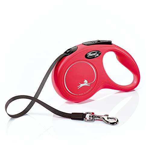 Flexi CL10T5.250.R Hundeleine, einziehbar, klassisches Design, 4,88 m, klein, Rot