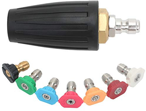 STYDDI 3.0 GPM Turbo Nozzle 3600 PSI for Pressure Washer, 1/4 Quick Connect Pressure Washer Rotating Spray Nozzle with 3.0 GPM Spray Nozzle Tips Kit