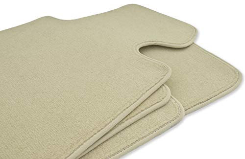 Beige Velour Fußmatten Satz für Audi Q7 4M (ab 2015) - Premium Qualität - 4-teilig - Passgenau