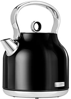 MPM MCZ-93 Hervidor Tetera de Agua eléctrica 1,7 litros, Retro Estilo Vintage, Recipiente Acero Inoxidable sin BPA, Resistencia Oculta, 2200 W Apagado automático, inalámbrico 360º sin Cable
