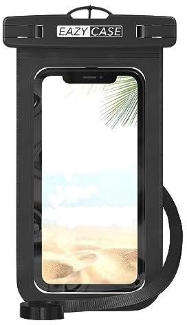 EAZY CASE - wasserdichte Unterwasserhülle Schwarz Schutzhülle Handyhülle Universal Beutel Unterwassertasche Handy Tasche Hülle für Smartphones bis 6,7 Zoll mit Umhängeband Schwarz, IPX8 Zertifiziert