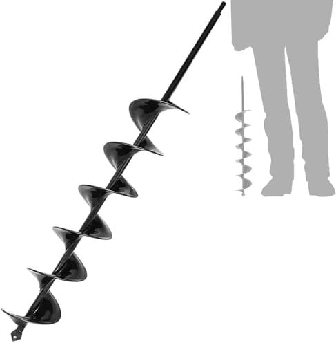 SYITCUN Punta elicoidale per Trapano da Giardino,8x60cm,Trapano Professionale per Piante e fioriere,Trapano a Mano,Punta a Spirale,trivella per Il Terreno,per Fori per Piante