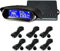 Riloer Kit sistema di rilevamento radar di parcheggio per retromarcia per auto, schermo LCD digitale + 6 sensori di backup per retrovisione + scatola di controllo digitale, con messaggio di allarme