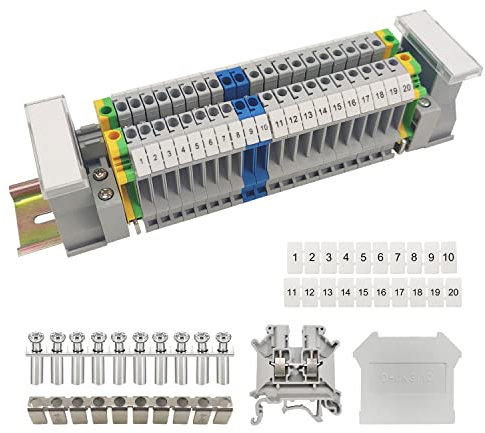 JINXIAN Morsettiera Guida Din 3N5N combinazione morsetti Kit di Morsetti di Classe Universale Morsettiere a Crimpare morsettiera Morsetti Elettrici Rapidi A Innesto per l'automazione Della Produzione