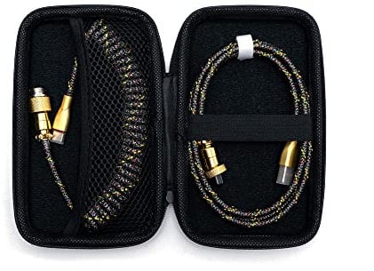 Formulamod USB C Coiled Keyboard Cable for Mechanical Keyboard,Coiled USB Aviator Cable for Keyboard, Pro Double Sleeved Cable with Organizer Zipper Bag.