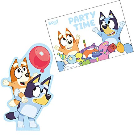 Amscan 9915645 Bluey Diecut Invite & Envelope