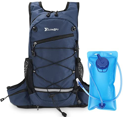 Zaino idrico CestMall con sacca d'acqua da 2 litri Zaino da escursionismo leggero Zaino da idratazione Pacchetto perfetto per il ciclismo all'aperto Maratona Corsa Sci Campeggio Arrampicata (Blue)