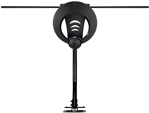 Antennas Direct ClearStream 1MAX Outdoor TV Aerial with 50cm Mast | UHF VHF Frequencies, Multi-Directional, 40+ Mile Range, UHD 4K, Indoor or Attic, Mounting Hardware, Black