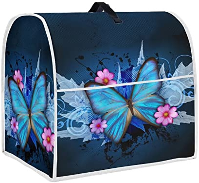 HUISEFOR Blue Butterfly Dustproof Cover Compatible with 6-8 Quart Stand Mixer, Fashion Washable Mixer Covers Kitchen Appliance Cover Universal Fit Coffee Maker Blender Juicer