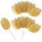 MWOOT 200 Pièces Feuille Artificielle de Rose Artisanales, Fausses Feuilles de Soie, Faux Feuille Unique pour Gâteau Bouquet Centres Table Mariage Fête Décorations(Or)