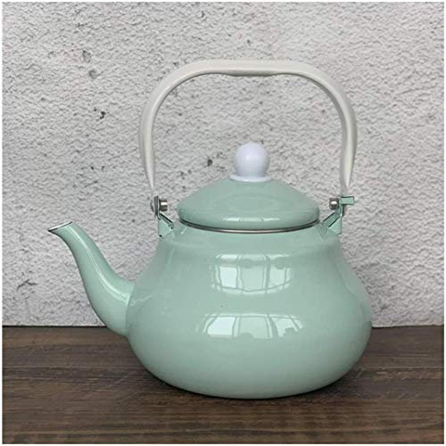ANIFM Boiler Green Enamel Boiler Vintage Coffee Pot Water Teapot Colorful for Induction Cooker Hob or Oven Stove Top Gas Cooker, 1.5L / 2L,2L,1.5L,Smart Kettle Comfortable anniversary