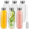 HEFTMAN Lot de 6 Bouteille Verre 500ml - Bouteille en Verre 500ml avec Couvercles Hermétiques et Brosse de Nettoyage - Bouteilles en Verre Vides pour Boissons, Eau, Smoothies, Jus, Vinaigrettes