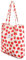 Damen Handtasche Kord Shopper Cord Tote Bag für Bücher Reisen Alltag Schule Arbeit Einkaufstasche für Mädchen Erdbeere