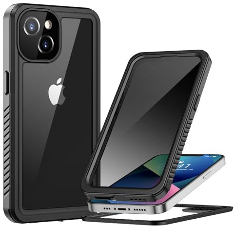 Lanhiem for iPhone 13 Privacy Case, Waterproof Dustproof Shockproof Cases for iPhone 13 with Privacy Screen Protector, Full Body Protective Front and Back Cover for iPhone 13-6.1 inch (Black)