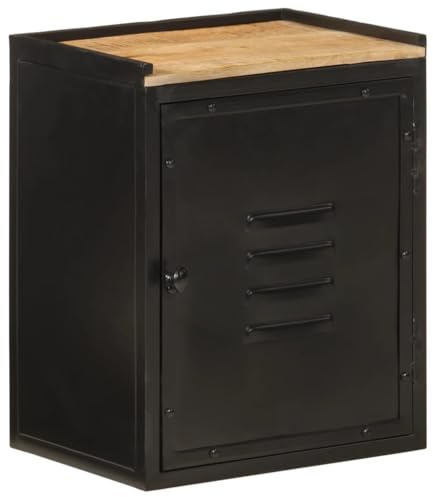 vidaXL Badschrank 40x30x50 cm Eisen und Massivholz Mango