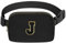 VOROLO Gürteltasche für Damen und Herren, Gürteltasche, Geschenk für Damen, Bauchtasche mit verstellbarem Riemen für Sport, Schwarzer Buchstabe J, 1 Packung Anfangsbuchstabe, schwarz