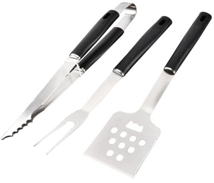 INOOMP 3pezzi Attrezzi Barbecue Pinza Forchettone e in Acciaio Inossidabile Inclusa Borsa Per Barbecue All Aperto Da Esterno