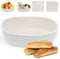 Kleemeiero Corbeille à Pain Tressée Panier de Rangement Ovale Panier à Pain Panier Tissé en Corde de Coton Petit Panier Rangement Corbeille de Fruits Pain Blanc Cassé pour Cuisine, Salle à Manger