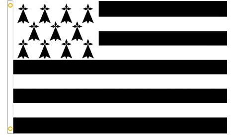 Brittany Flag, France Drapeau, région française des drapeaux de Bretagne, 90x150 cm de jardin national drapeau de jardin country suspendu.
