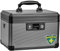 ZORVIDSON Medicine Lock Box with Key,Portable Medication Lock Box with Removeable Tray, Medicine Storage Box for Home (Black, Medium)