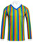 60 70er Jahre Erwachsene Herren Hals Pullover Shirt Kostüm Cosplay Streifen Langarmshirt, Grünorange, Medium