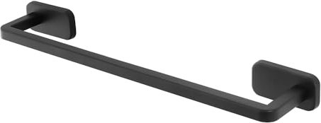 Inbagno Barra portasciugamani a Muro 45 cm in Acciaio Inox Nero, Doppia Installazione con Biadesivo o Viti e tasselli Inclusi, CUBIK