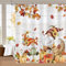 Bonhause Duschvorhang Herbst Wichtel Kürbis Ahornblätter Zwerge Duschvorhänge 180 x 180 cm Anti-Schimmel Wasserdicht Polyester Stoff Waschbar Bad Vorhäng für Badzimmer mit 12 Haken