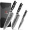 KEEMAKE Damascus Knife Set 3pcs - Kitchen Knife Sets with Japanese Damascus Steel Knives Set, Professional Chef Knives Sets with G10 Handle