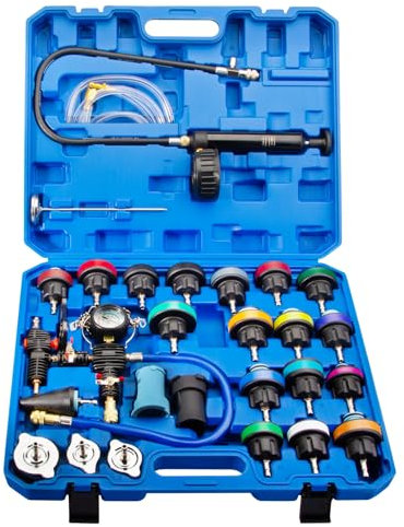 otgerlensker products 28 TLG. Kühlsystemtester Kühler Abdrückgerät Kühlsystem prüfen Drucktester