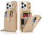 SailorTech iPhone 14 Pro Max Case with Ring Stand and Credit Card Holder - Leather Wallet Case with Zipper and Slots - Beige