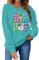 Muhuyi Osterhasen-Sweatshirt für Damen, langärmelig, niedliches Kaninchen, Häschen, Peeps, Grafik-T-Shirts, Happy Easter Pullover, Tops, Grün/Hop, XL